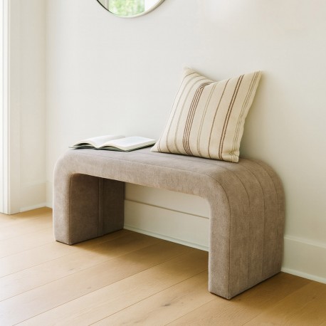 BEIGE UPHOLSTERED BENCH