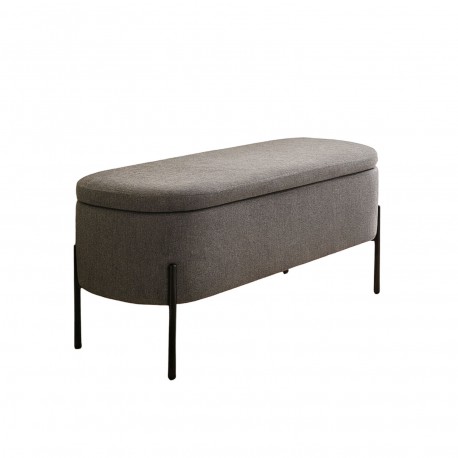DARK GREY UPHOLSTERED END BED BENCH