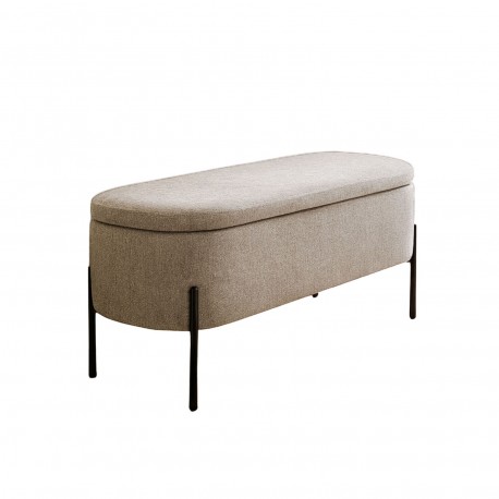 BEIGE UPHOLSTERED END BED BENCH