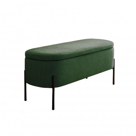 GREEN UPHOLSTERED END BED BENCH