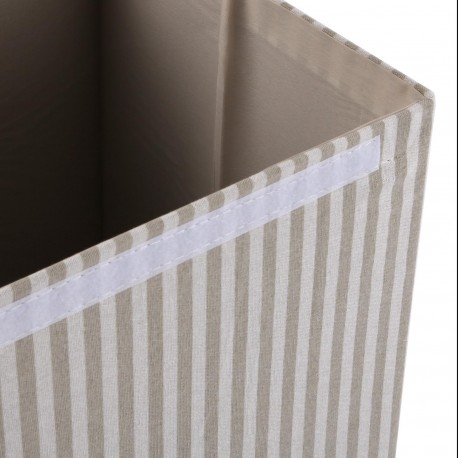 FOLDABLE GREY STRIPED HAMPER