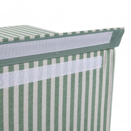 FOLDABLE GREEN STRIPED HAMPER