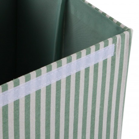 FOLDABLE GREEN STRIPED HAMPER