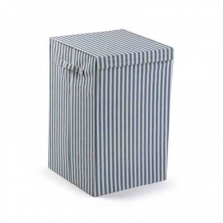 FOLDABLE BLUE STRIPED HAMPER
