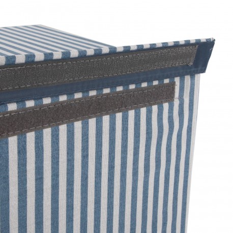 FOLDABLE BLUE STRIPED HAMPER