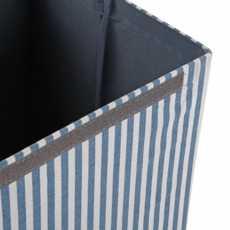FOLDABLE BLUE STRIPED HAMPER