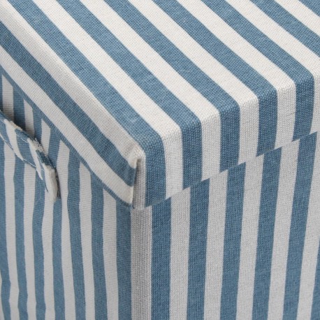 BLUE STRIPED RECTANGULAR LIDDED BASKET