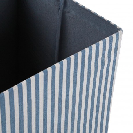 BLUE STRIPED RECTANGULAR LIDDED BASKET