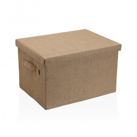 JUTE RECTANGULAR LIDDED BASKET