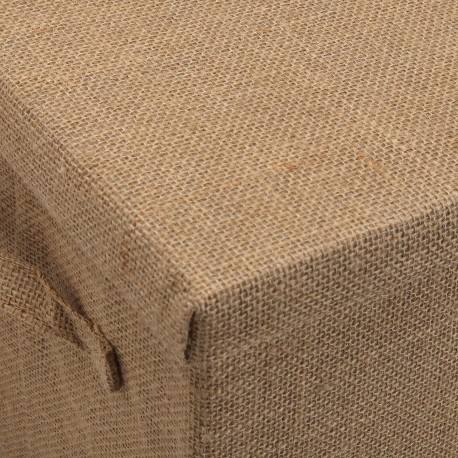 JUTE RECTANGULAR LIDDED BASKET