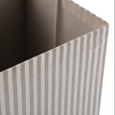 GREY STRIPED SQUARE LIDDED BASKET