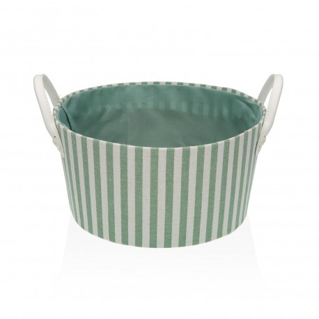 GREEN STRIPED ROUND BASKET