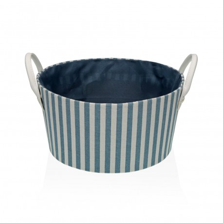 BLUE STRIPED ROUND BASKET