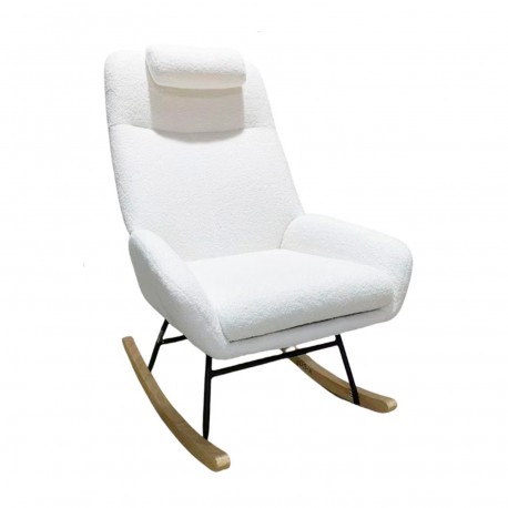ROCKING CHAIR WITH BEIGE CUSHION