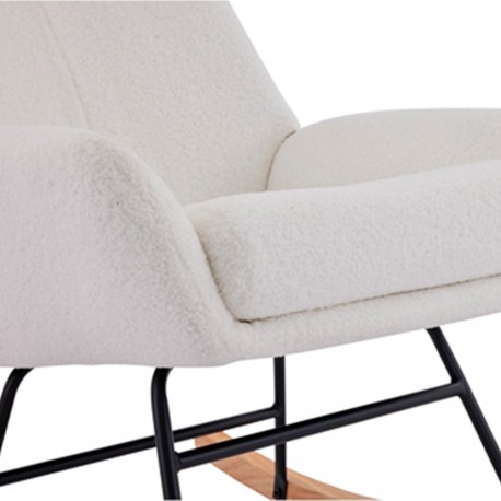 ROCKING CHAIR WITH BEIGE CUSHION