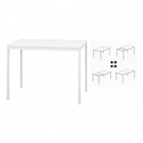 WHITE EXTENDABLE DINING TABLE