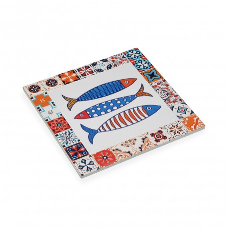 BLUE MOSAIC FISH TABLE MAT