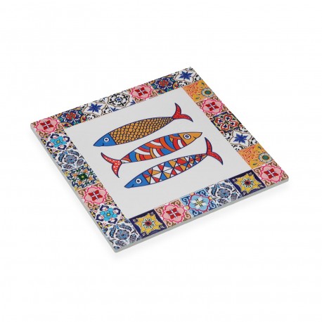 YELLOW MOSAIC FISH TABLE MAT