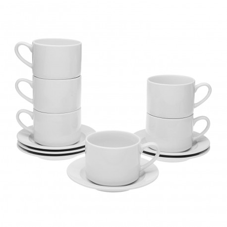 WHITE CUP AND SAUCER 280ML