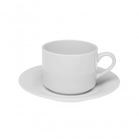 WHITE CUP AND SAUCER 200ML