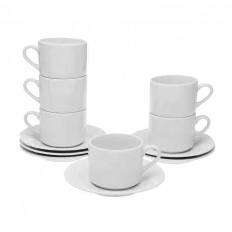 WHITE CUP AND SAUCER 200ML