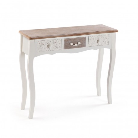 RUSTIC WHITE CONSOLE 3 DRAWERS