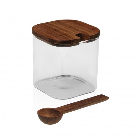 BOROSILICATE JAR ACACIA LID 370ML