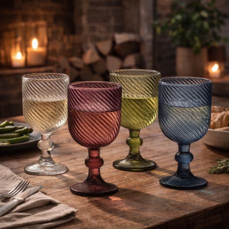 BLUE WINE GLASS 350ML