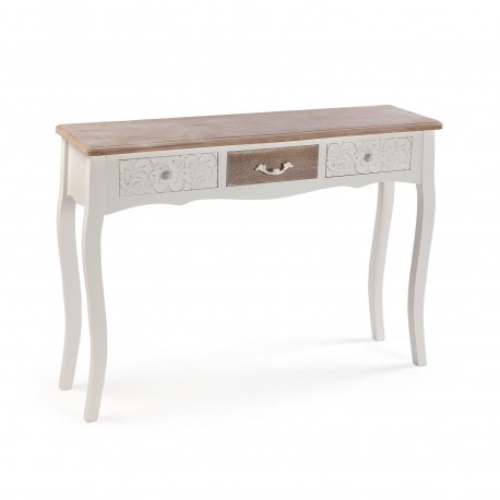 RUSTIC WHITE CONSOLE 3 DRAWERS