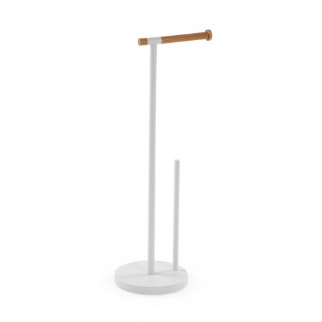 WHITE BAMBOO TOILET ROLL HOLDER