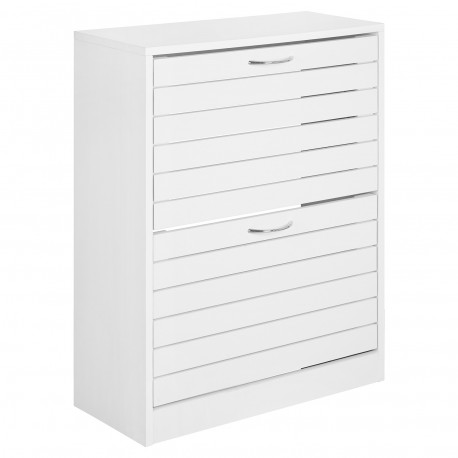 WHITE SHOE CABINET 2 DRAWERS