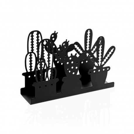BLACK CACTUS METAL NAPKIN HOLDER