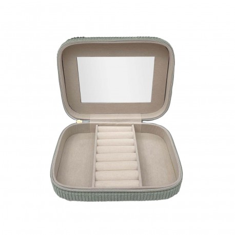 MINT GREEN VELVET JEWELLERY BOX