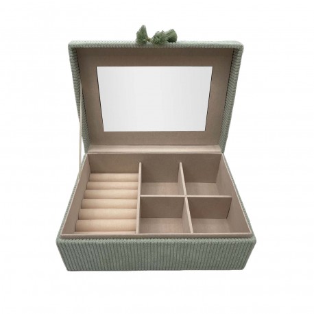 MINT GREEN VELVET JEWELLERY BOX
