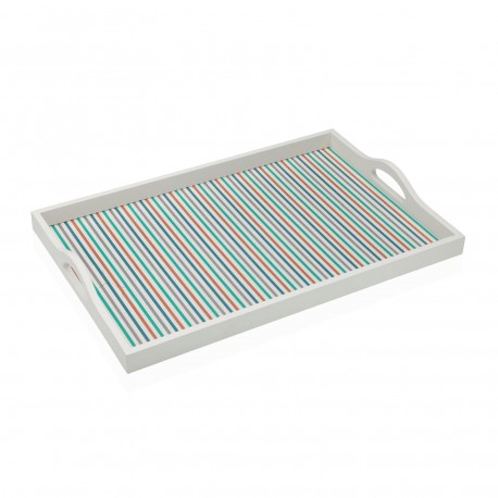 STRIPED WOODEN TRAY 45CM