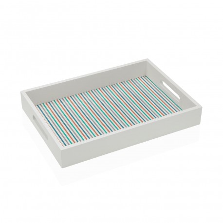 STRIPED WOODEN TRAY 34CM