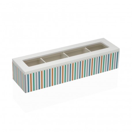 STRIPES TEA BOX 4 COMPARTMENTS