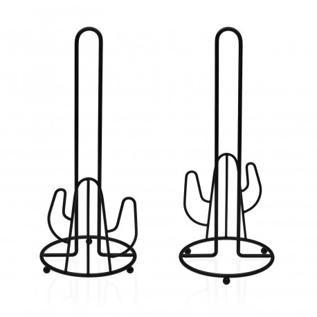BLACK CACTUS TOILET ROLL HOLDER