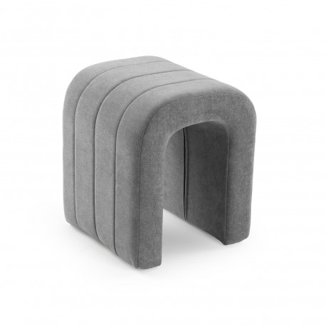 LIGHT GREY UPHOLSTERED STOOL