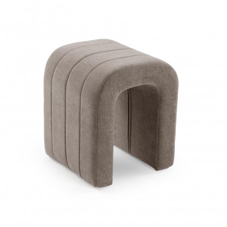 BEIGE UPHOLSTERED STOOL