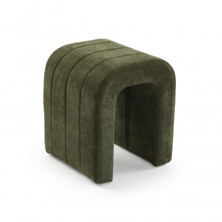 GREEN UPHOLSTERED STOOL