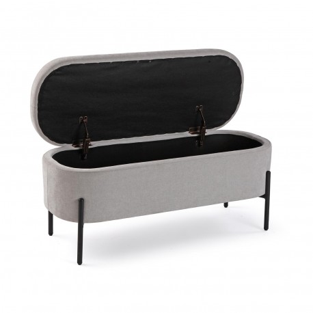 LIGHT GREY UPHOLSTERED END BED BENCH