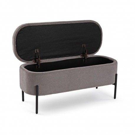 DARK GREY UPHOLSTERED END BED BENCH