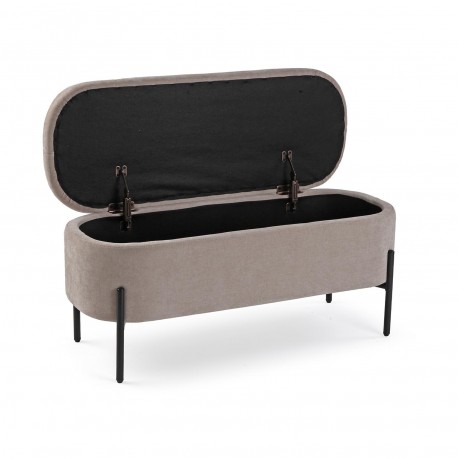 BEIGE UPHOLSTERED END BED BENCH