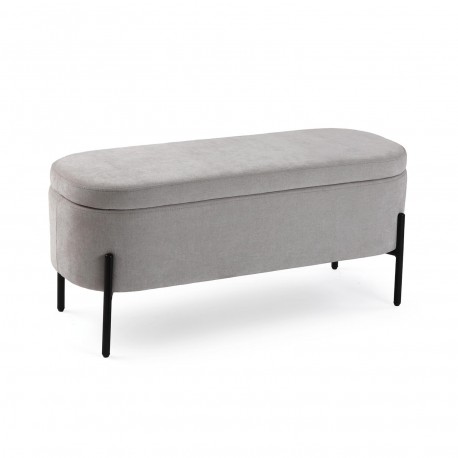 LIGHT GREY UPHOLSTERED END BED BENCH
