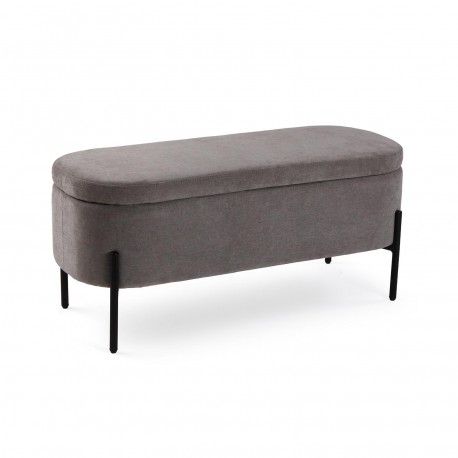 DARK GREY UPHOLSTERED END BED BENCH