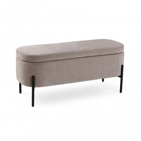 BEIGE UPHOLSTERED END BED BENCH