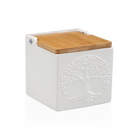 WHITE SQUARE TREE SALT BOWL