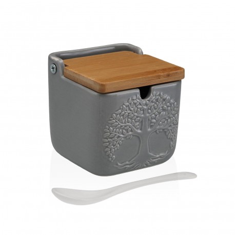 GREY SQUARE TREE SUGAR BOWL