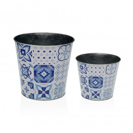 EXTRA LARGE METALLIC AZURITE FLOWERPOT